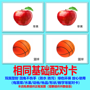 相同配对数字形状动物物品配对益智幼儿学习卡自闭症康复训练卡片