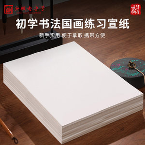 紫芳斋初学者练习纸加厚宣纸书法专用纸半生半熟生宣国画写意毛笔