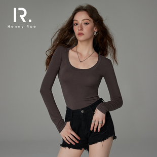 上衣打底衫 RUE亨尼露秋冬喊羊绒蛋白女打底内衣保暖长袖 HENNY