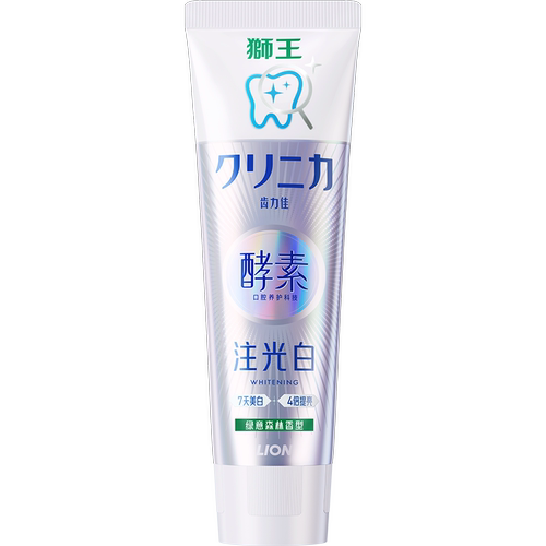 狮王牙膏酵素美白清新口气去渍含氟注光白正牌家庭装bj