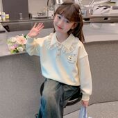 网红时髦小女孩连帽上衣童装 洋气儿童秋装 2025新款 女童卫衣春秋款