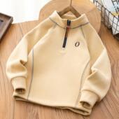 童装 秋冬中大童潮酷上衣 儿童加绒加厚奥粒绒卫衣男女童2025新款