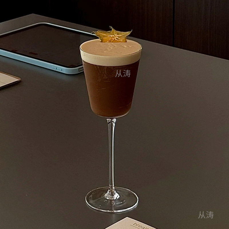 玻璃高脚杯闻香冷萃茶杯咖啡特调杯鸡尾酒杯酒吧特调饮品杯香槟杯