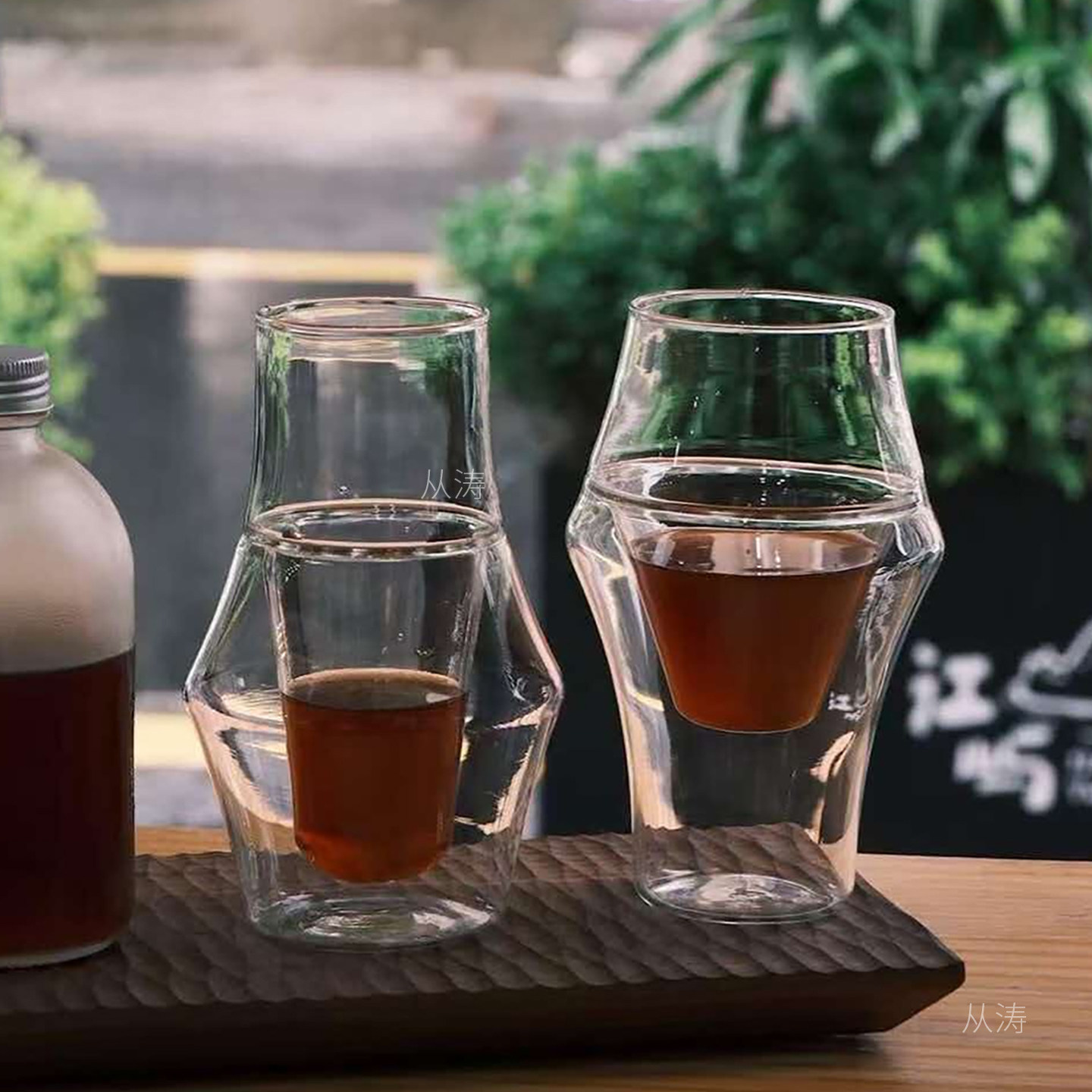 手冲咖啡品鉴杯日式双层高硼硅玻璃闻香分享杯子耐高温单人品香杯