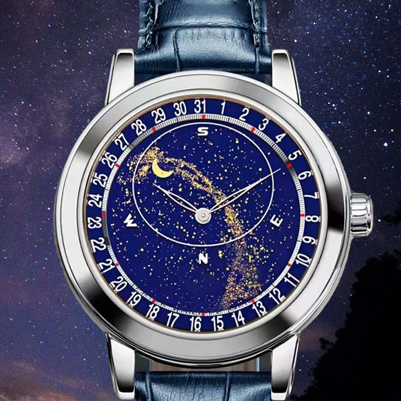 金诗顿品牌新款爆品满天星手表男士全自动机械表星空旋转表盘腕表