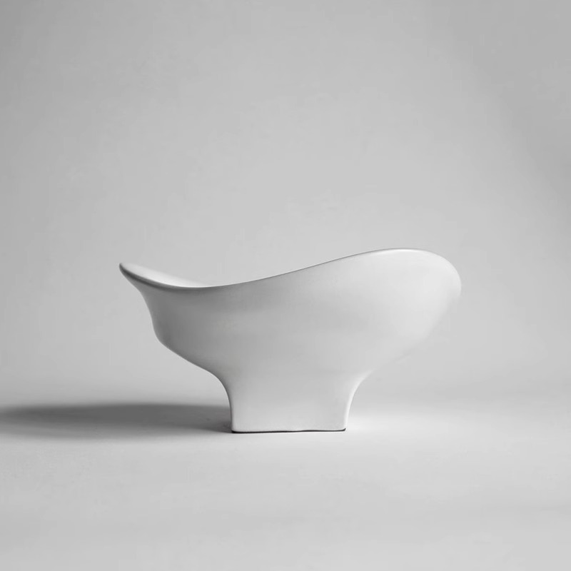 丹麦进口Hein Studio北欧陶瓷花瓶客厅创意高脚果盆装饰花器摆件