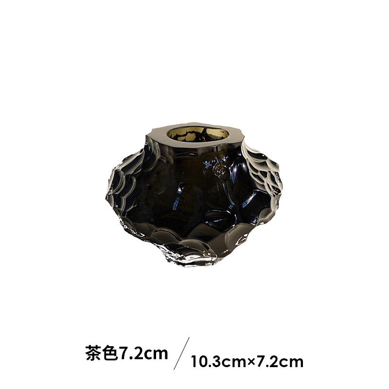 丹麦Hein Studio侘寂风玻璃花瓶不规则透明水养插花瓶 日式花器