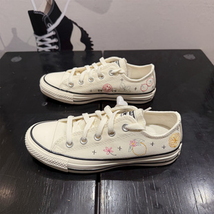 CONVERSE匡威 All Star 刺绣水果图案男女低帮透气帆布鞋 A16681C