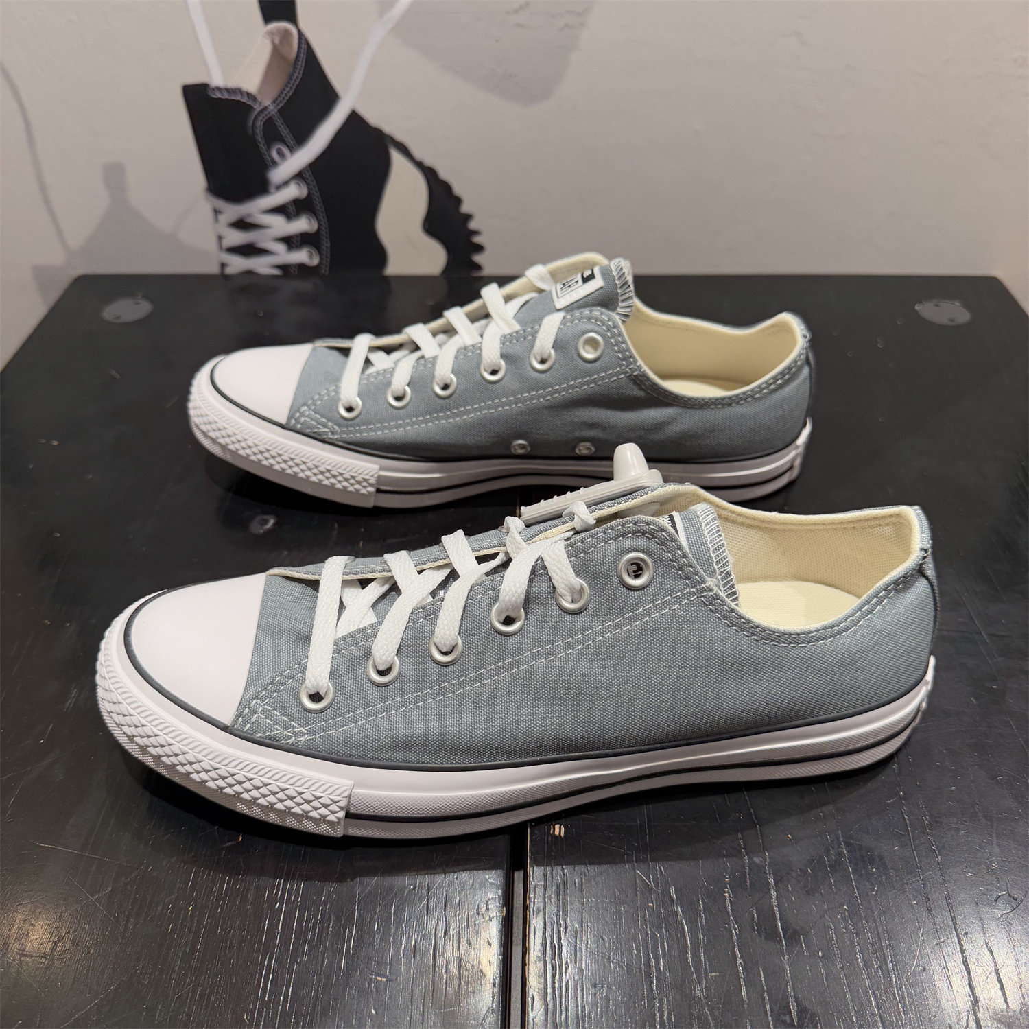 CONVERSE匡威 新品All Star灰绿色低帮男女复古透气帆布鞋A15958C