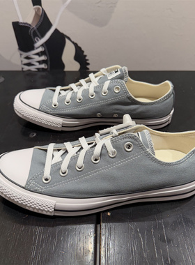 CONVERSE匡威 新品All Star灰绿色低帮男女复古透气帆布鞋A15958C