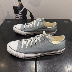 CONVERSE匡威 新品All Star灰绿色低帮男女复古透气帆布鞋A15958C