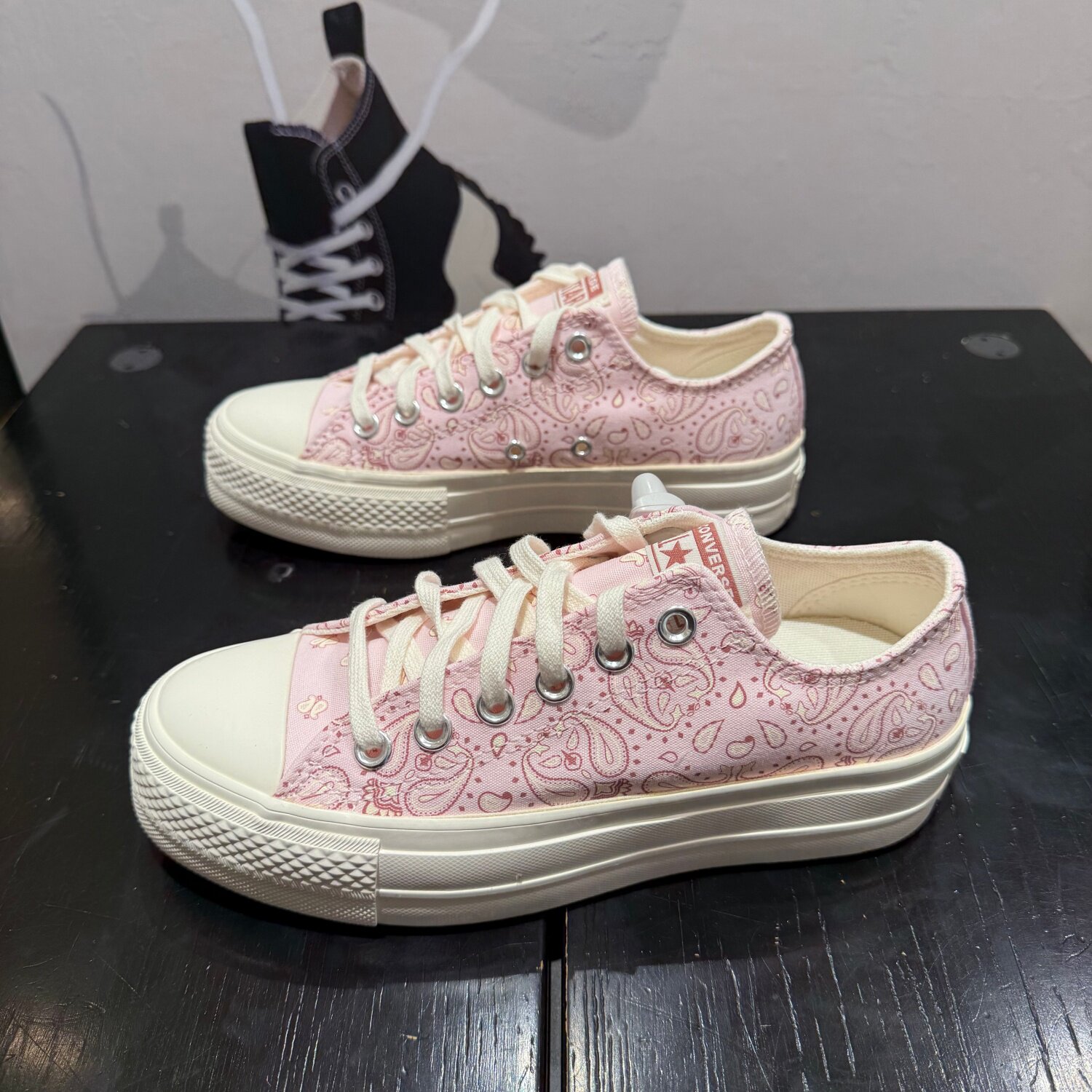 CONVERSE匡威All Star Lift腰果花低帮增高厚底休闲帆布鞋A15754C