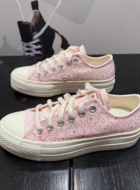 CONVERSE匡威All Star Lift腰果花低帮增高厚底休闲帆布鞋A15754C