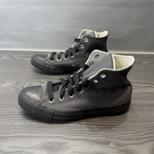 舌高帮休闲帆布鞋 CONVERSE匡威All Star复古灰黑男女厚鞋 A10511C