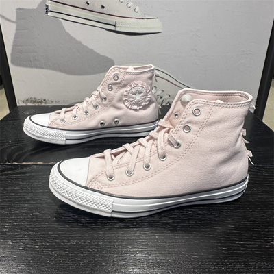 匡威女粉色可爱蝴蝶结高帮帆布鞋