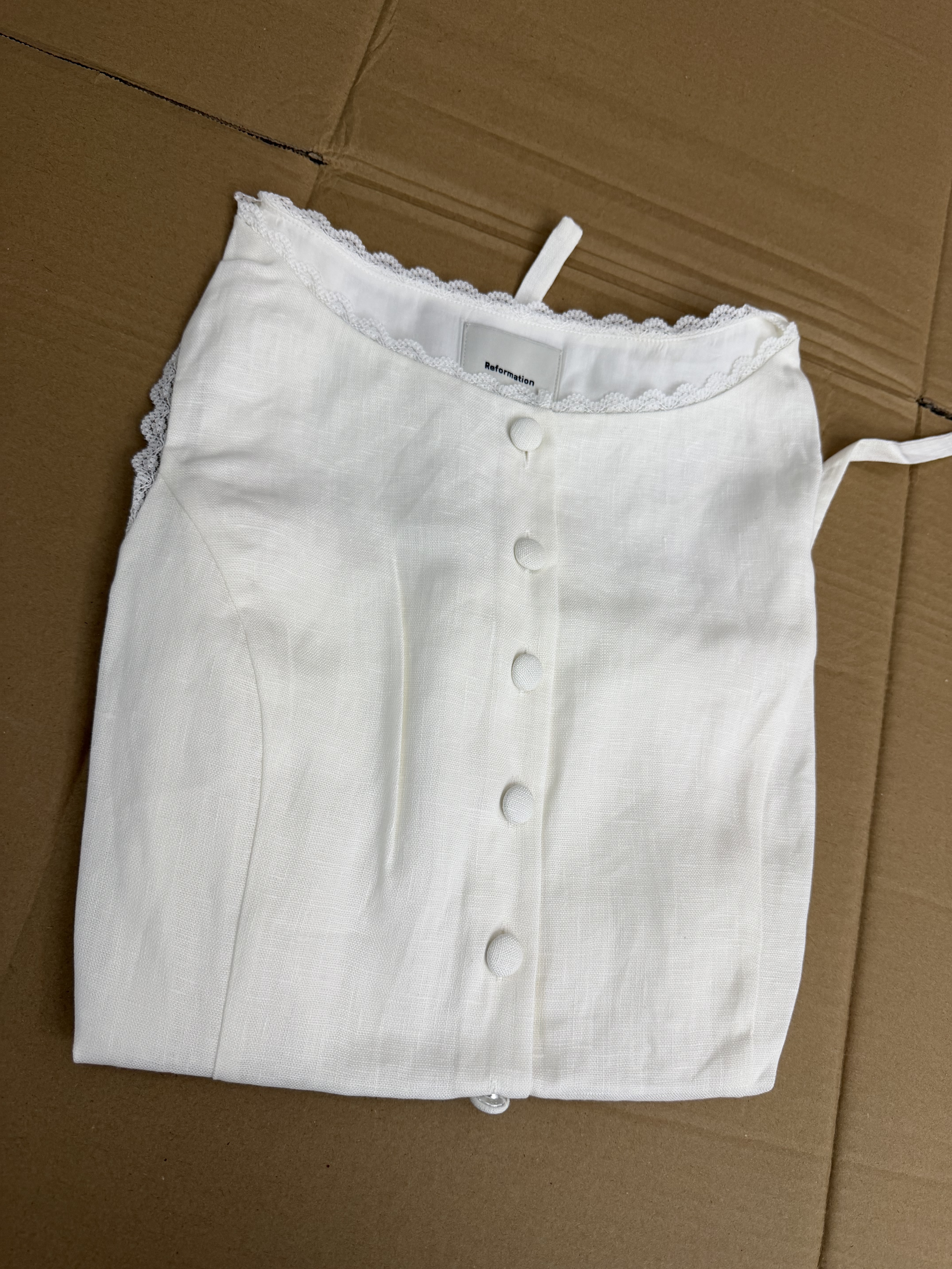 thumbnail for Original Canadian women's lace-trimmed linen vest