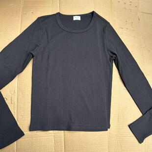 wilfred  罗纹针织长袖圆领修身T恤