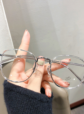 兴语 配近视眼镜框架女近视镜可配有度数椭圆框眼睛男01071