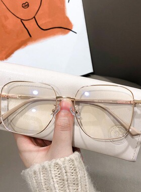 兴语 大框近视眼镜女金属可配有度数高级眼睛框镜架潮17955