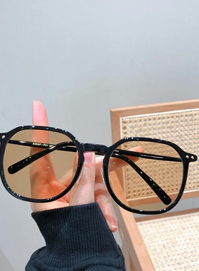 兴语 TR90近视眼镜女配有度数多边形感光变色眼睛架K32057