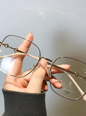 兴语 金属大框近视眼镜女眼睛框架韩版潮素颜镜31722