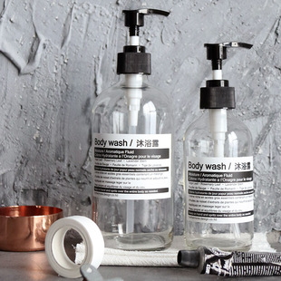 ins北欧风洗发水按压瓶 沐浴露乳液分装瓶替换瓶按压式拍摄道具