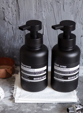 ins北欧风玻璃慕斯起泡瓶 洗手液洗洁精发泡按压式分装瓶打泡器