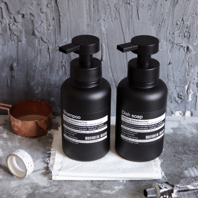 ins北欧风玻璃慕斯起泡瓶 洗手液洗洁精发泡按压式分装瓶打泡器