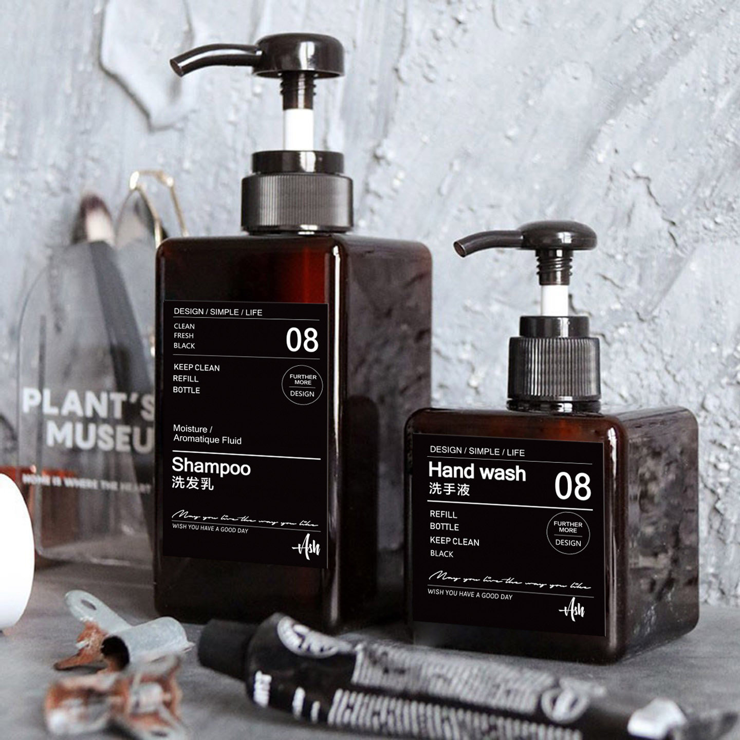 酒店民宿高档塑料分装瓶 洗发水沐浴露洗手液替换按压空瓶ins北欧,家庭/个人清洁工具,喷瓶/面霜分装瓶,淘宝优惠券,粉丝福利购,淘宝优惠卷