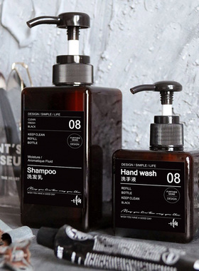 酒店民宿高档塑料分装瓶 洗发水沐浴露洗手液替换按压空瓶ins北欧