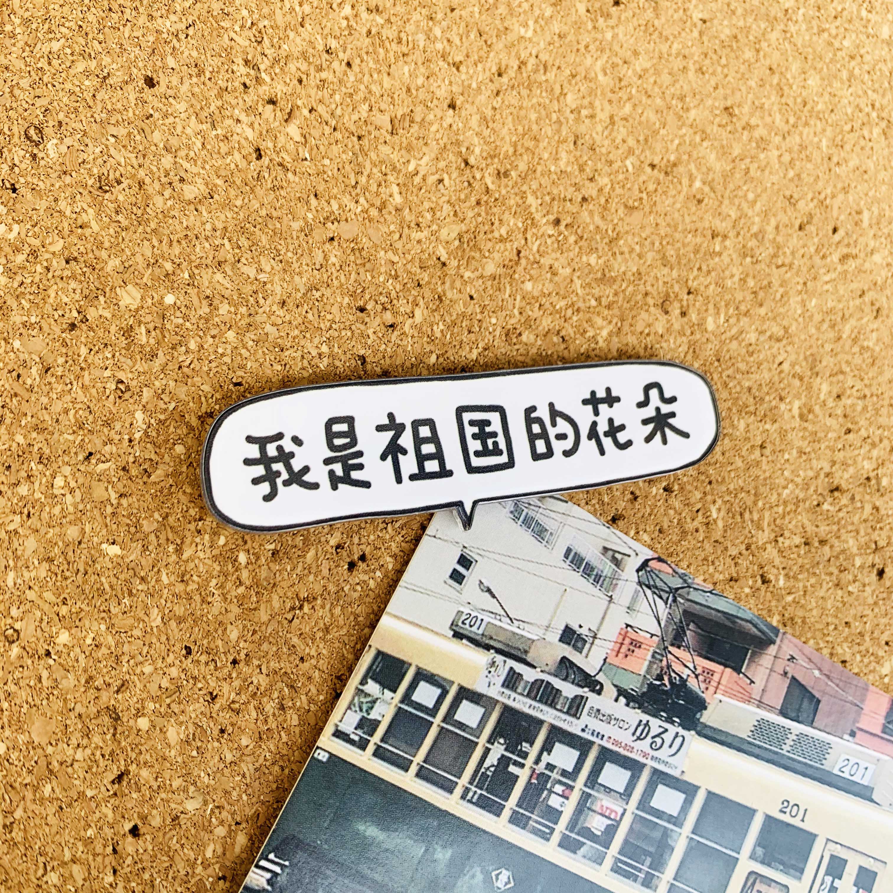 1个我是祖国的花朵文字留言图钉