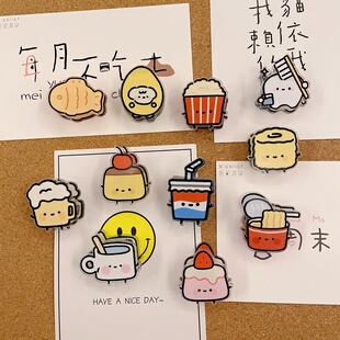 韩国ins可爱食物无痕夹子图钉毛毡板软木板装饰夹明星小卡拍立得