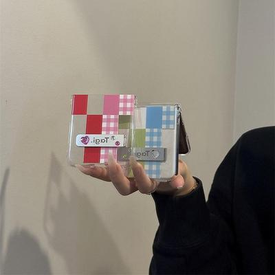 ins格纹积木适用Pura X小米MIXFlip2华为P50Pocket 2手机壳FindN3Flip折叠荣耀VFlip2三星Zflip7/6/5支架nova