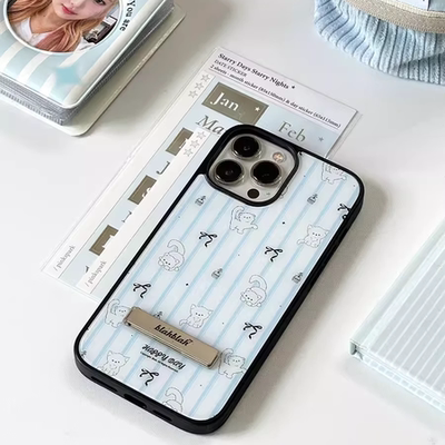 ins条纹格子猫咪适用Pura80/70pro华为mate70/60/50/40/30pro手机壳p60玻璃nova12/11/10女p50p40支架荣耀200