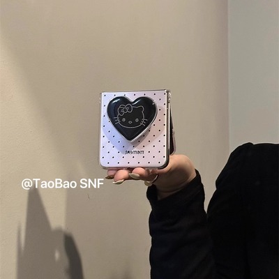 ins波点kt猫支架适用Pura X小米MIXFlip2华为Pocket2手机壳FindN3Flip折叠荣耀VFlip2三星Zflip7/6/5novaFlip