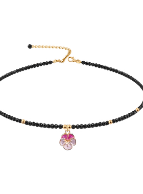 超美粉色樱花独特轻奢高级项链