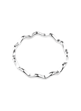 馨语s925纯银波浪纹细戒指环百搭