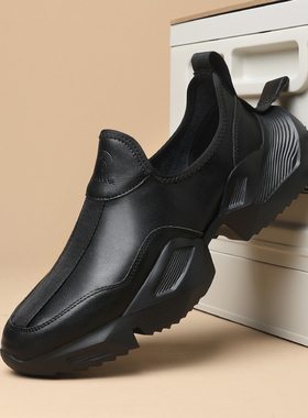 欧洲站厚底老爹鞋男鞋潮流一脚蹬运动休闲鞋皮鞋230842