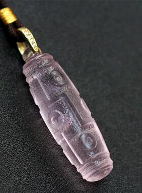 原创琉璃吊坠饰品九眼天珠西藏吉祥如意法宝挂坠项链60mm绿水晶石