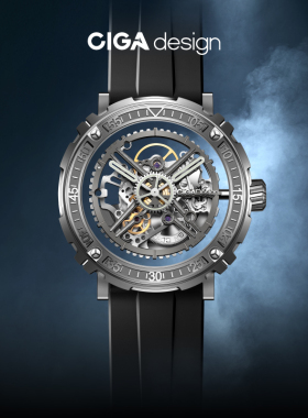 CIGA design玺佳锋芒系列机械腕表魔术师镂空男士手表1表3壳