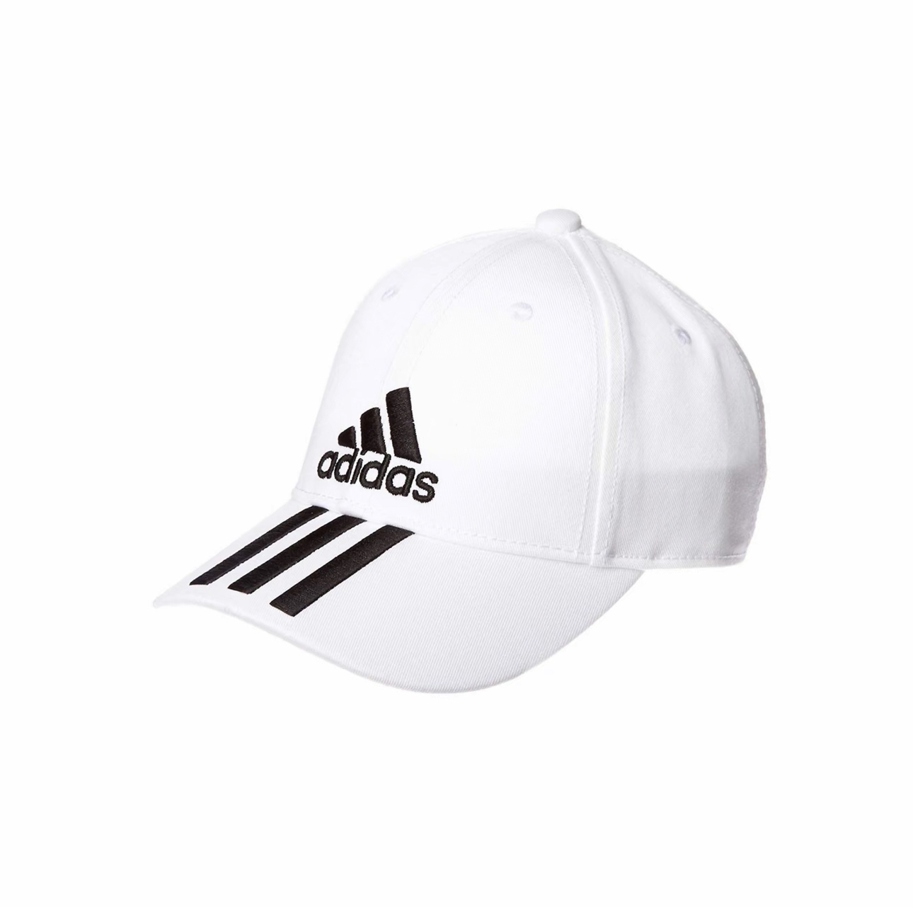 adidas 大Logo刺绣 棉 鸭舌帽 男女同款情侣款 白色 DU0197