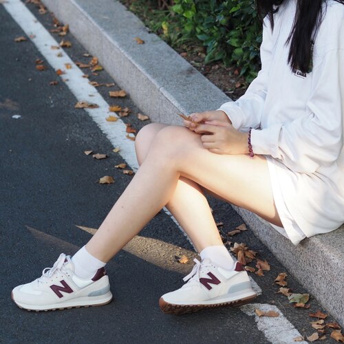 New Balance NB 574 复古 情侣足弓支撑 织物皮革 低帮跑步鞋