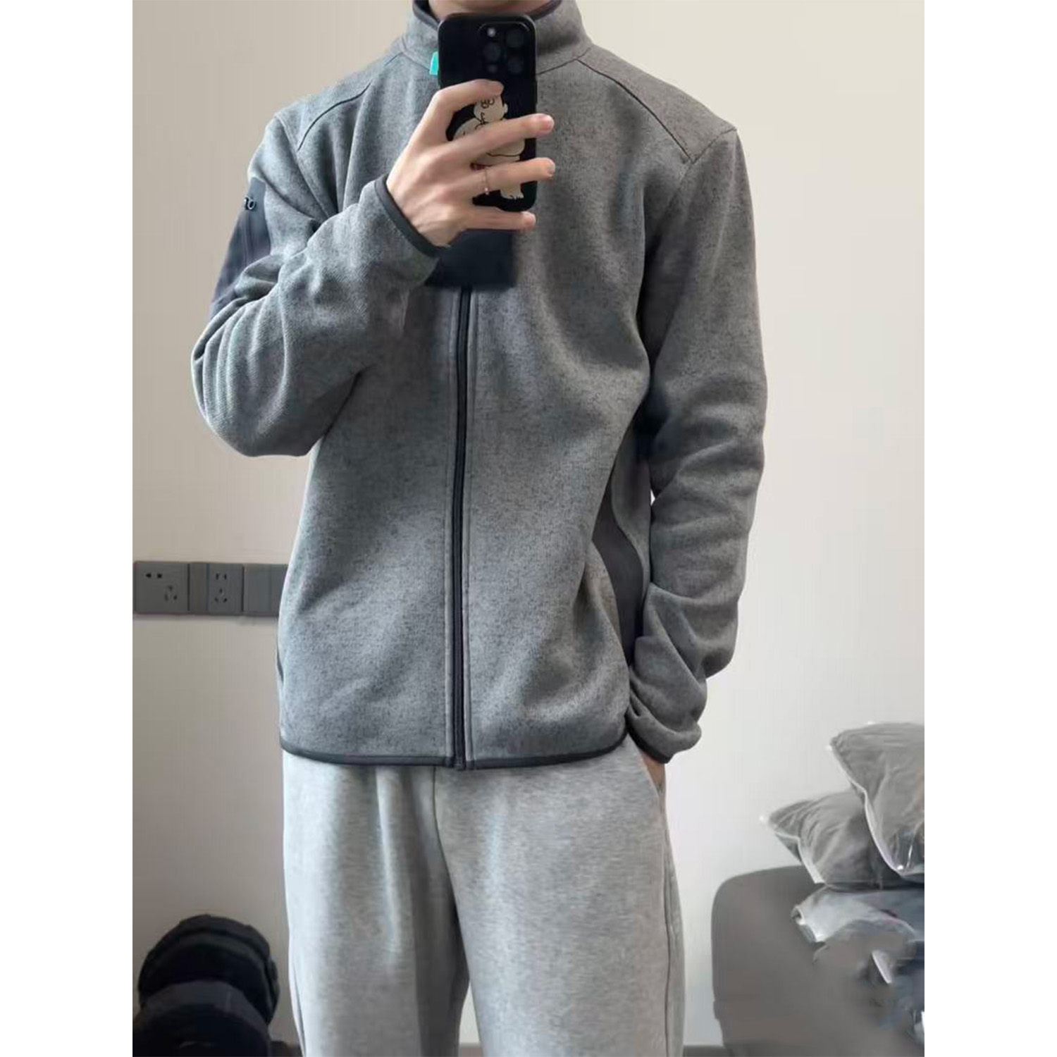 BP自制 平替茑家飞禽立领抓绒衣 长袖开衫亲肤加绒保暖外套男女