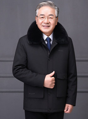中老年男加绒加厚可脱卸棉衣