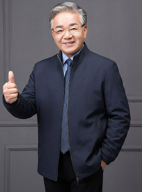 爸爸装中老年男薄款拉链夹克