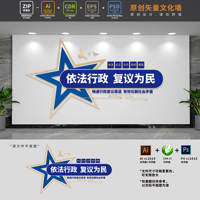 畅通行政复议渠道标语司法文化墙诉讼应诉局标语AI+CDR+PSD设计稿