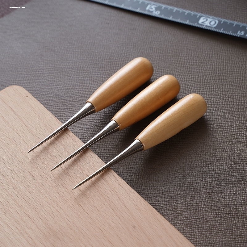 木柄锥子千枚通钻头diy手工裁缝真 皮革鞋针补鞋修鞋工具套装.