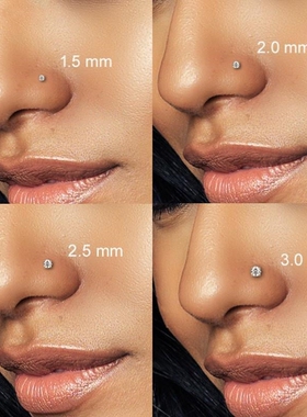 假鼻钉免打孔唇钉无洞酒窝钉贴闪钻耳骨锁恶魔钉免穿孔仿钻眉钉贴