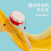 中国风传统拨浪鼓双面羊皮鼓新生儿玩具01岁宝宝早教益智手摇铃