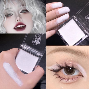 暗黑黑烟画眉粉底膏黑色白色COS单色二次元遮瑕膏出面色粉白粉